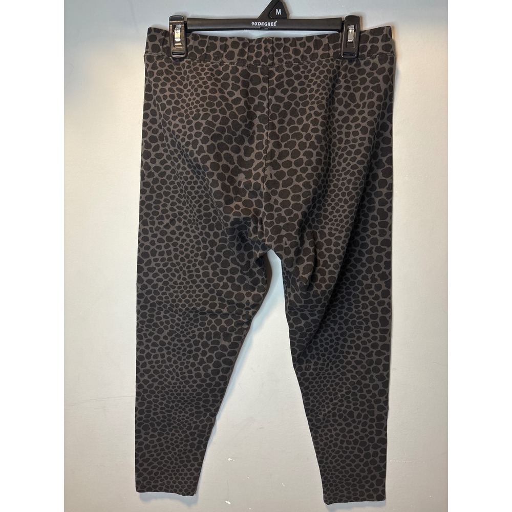 Soft Surroundings Leopard Print Leggings Gray Black Petite Medium Slimming - Picture 2 of 4